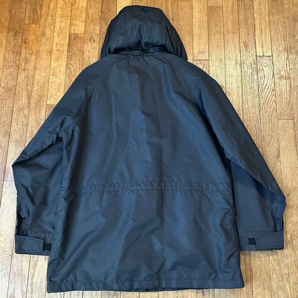 WOOLRICH‎ Women Plaid Lined Wool Navy  L Hooded Ruby Field Chore Jacket Coat EUC